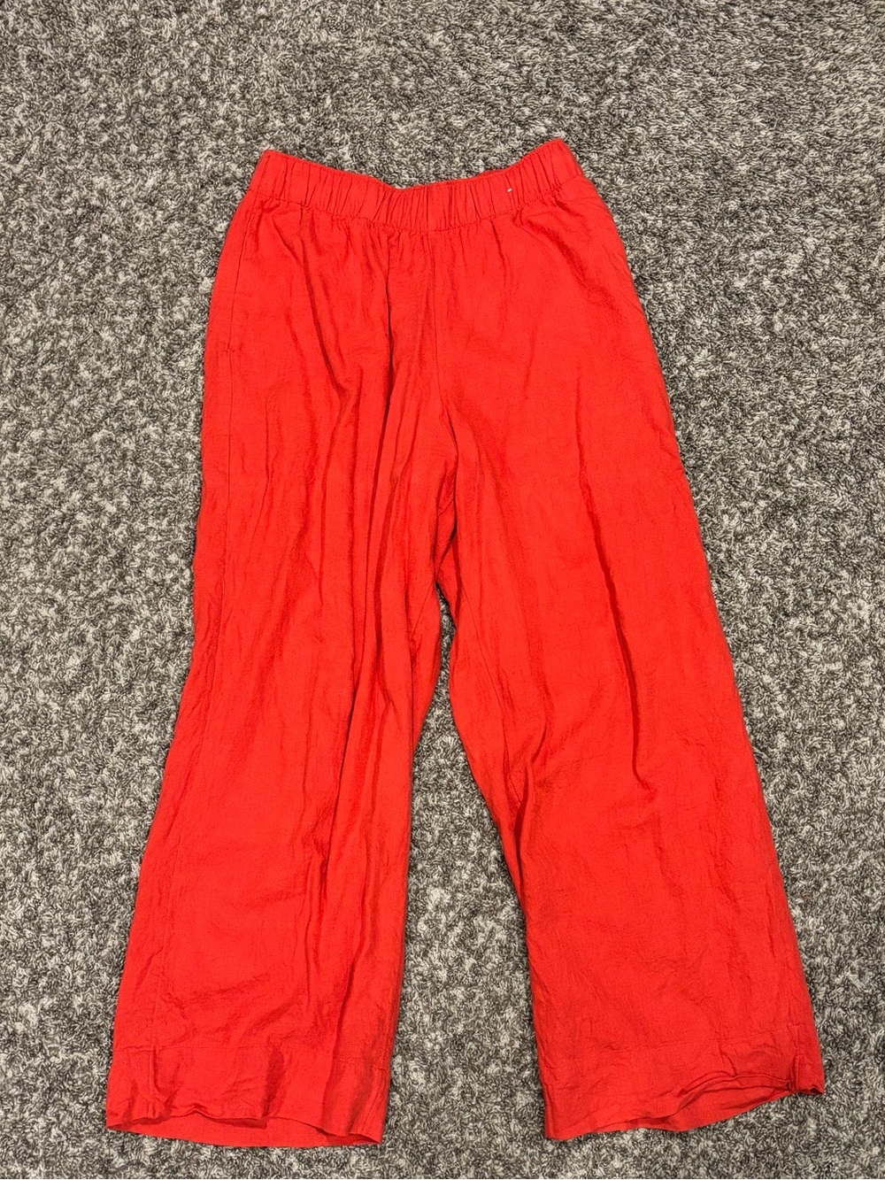 Abercrombie & Fitch Red Wide-Leg linen Pants